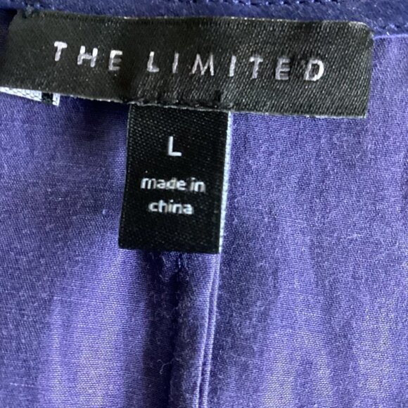 The Limited Silk-Cotton V Neck Blouse Long Bell Sleeve L #108H - Picture 6 of 8